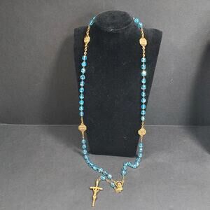 Jubilee Blue Aurora Borealis Crystal 2000 Vtg 20"